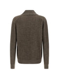 Brioni shawl-neck vanisé-weave cardigan