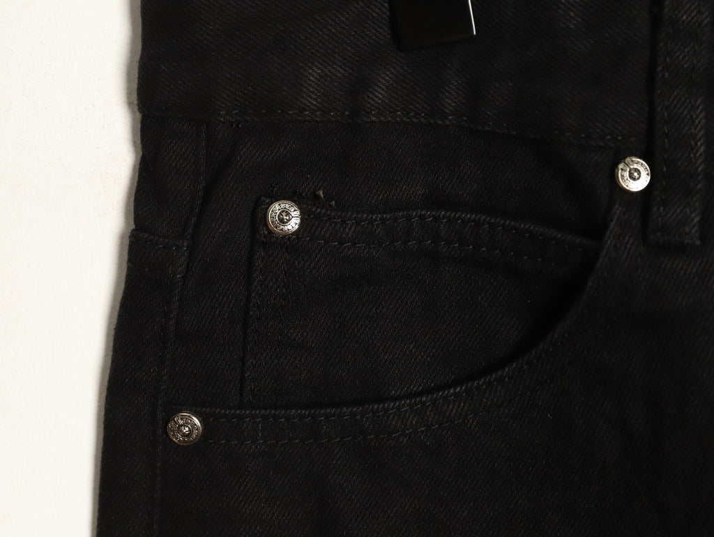 Chrome Hearts Cross-Motif Jeans with Back Lettering - Black/Blue